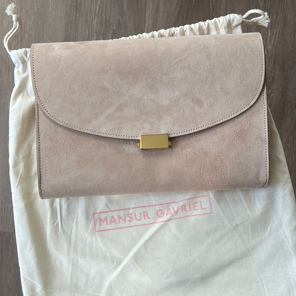 (Rare) Mansur Gavriel Cream Suede Clutch